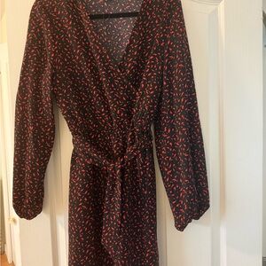 Dynamite Black and Red Abstract Dress